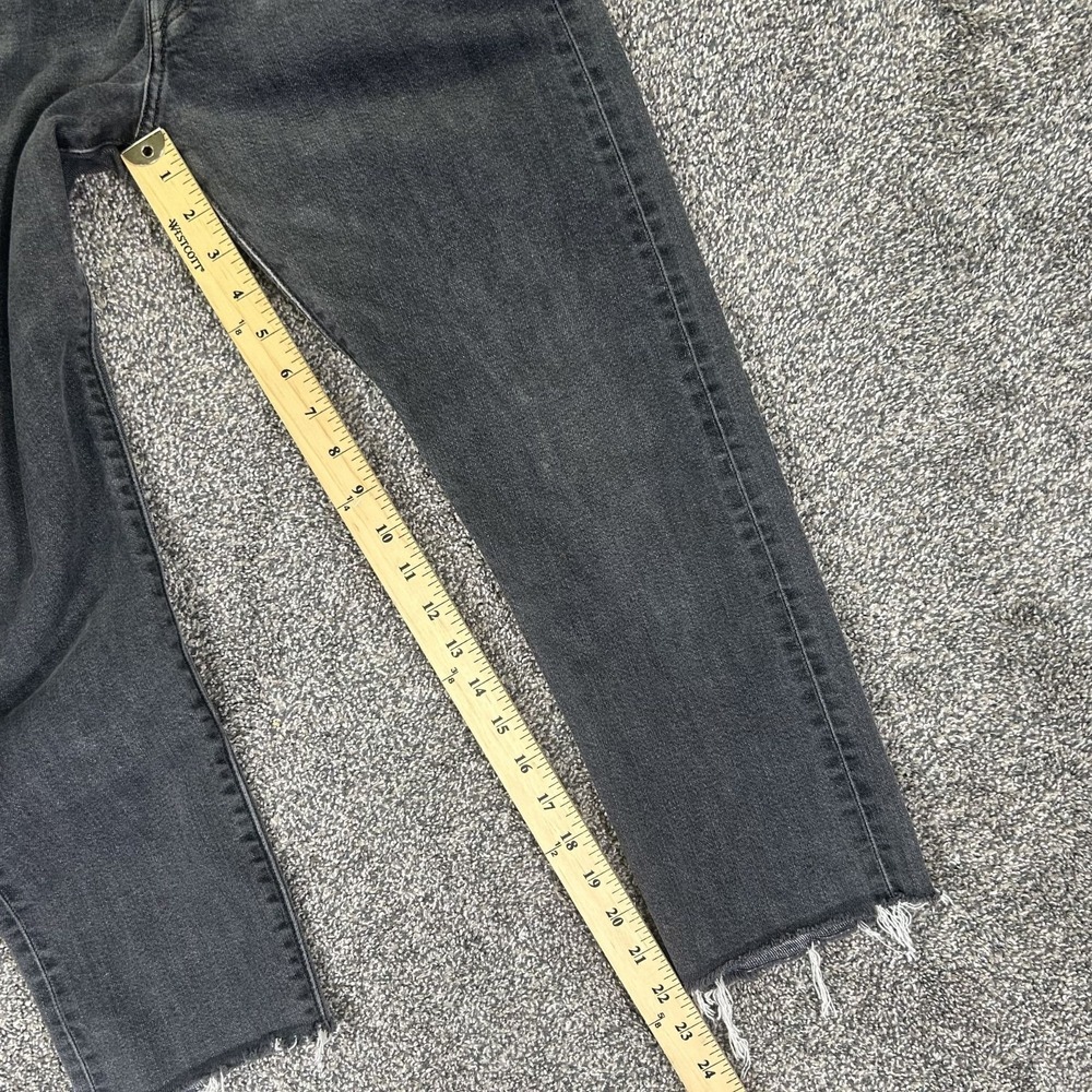 Levis 501XX‎ Selvedge Denim Skinny Jeans Distressed Hem Dark Grey Womens 29x22 - Picture 13 of 15